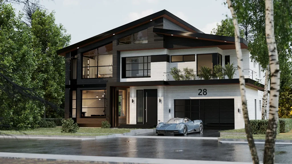 front exterior design of a modern house architectural design in Toronto