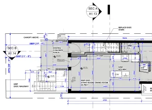 Converting an existing house to a fourplex in Toronto, floor plans