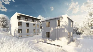 Modern fourplex design on Gladys Rd in North York by Memar Architects.
