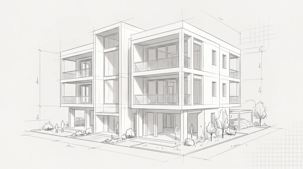 Modern sixplex residential building in Toronto illustrating Toronto sixplex zoning rules and architectural design